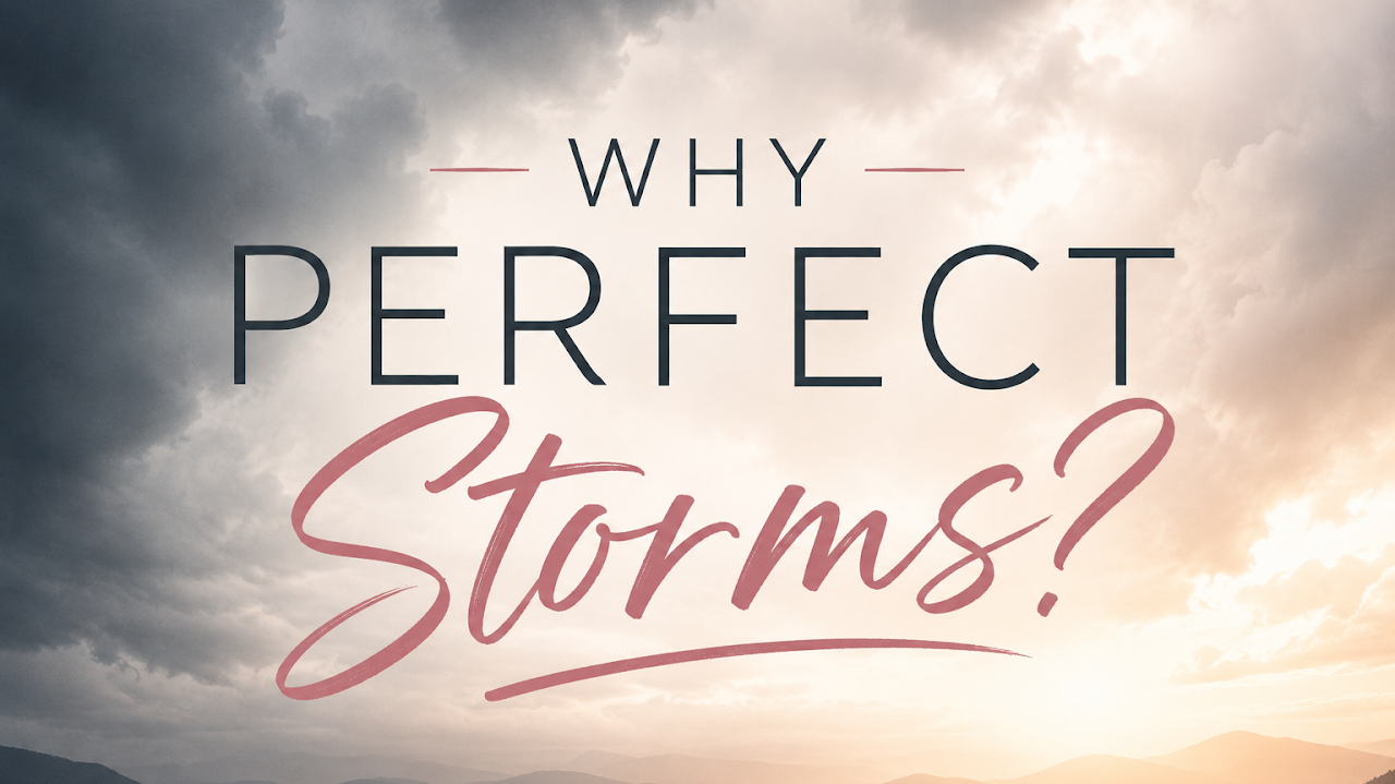 Storm clouds with the words Why Perfect Storms?