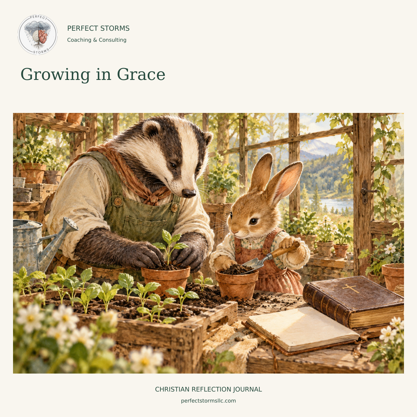 Growing in Grace woodland product illustration