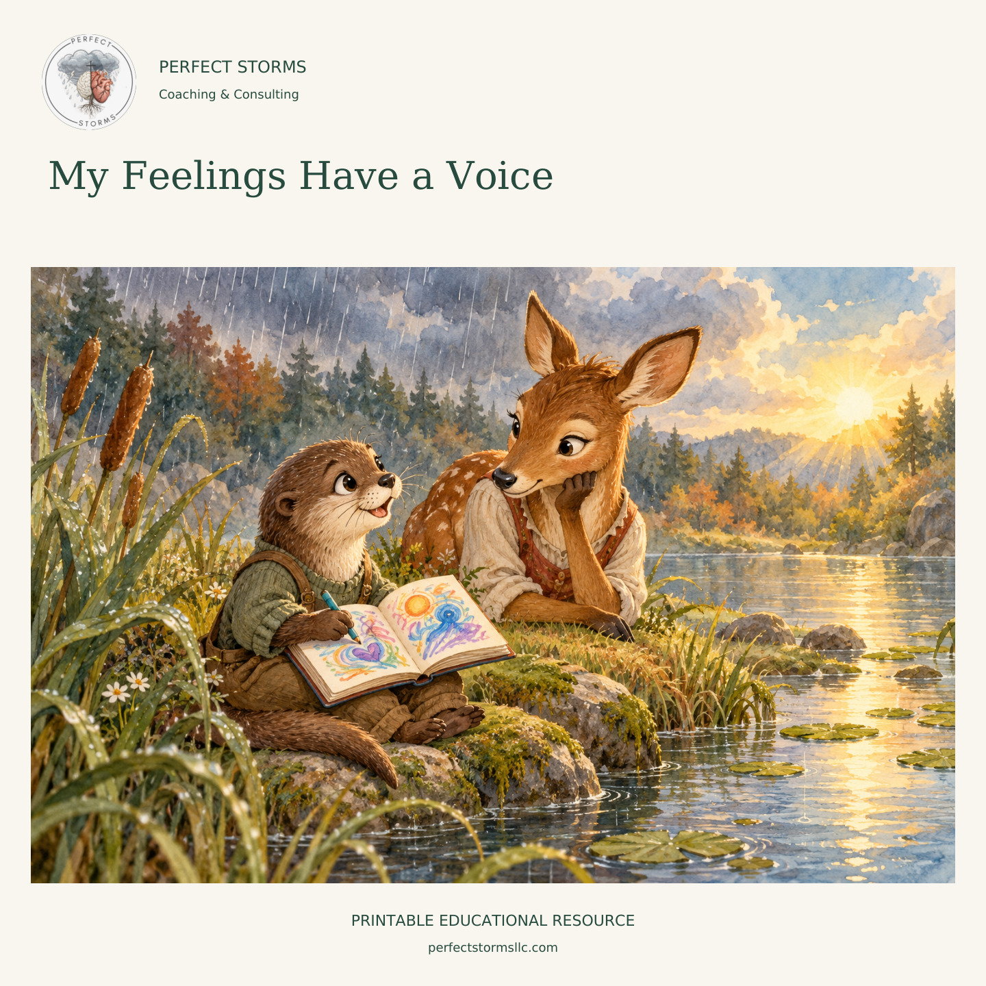 My Feelings Have a Voice woodland product illustration
