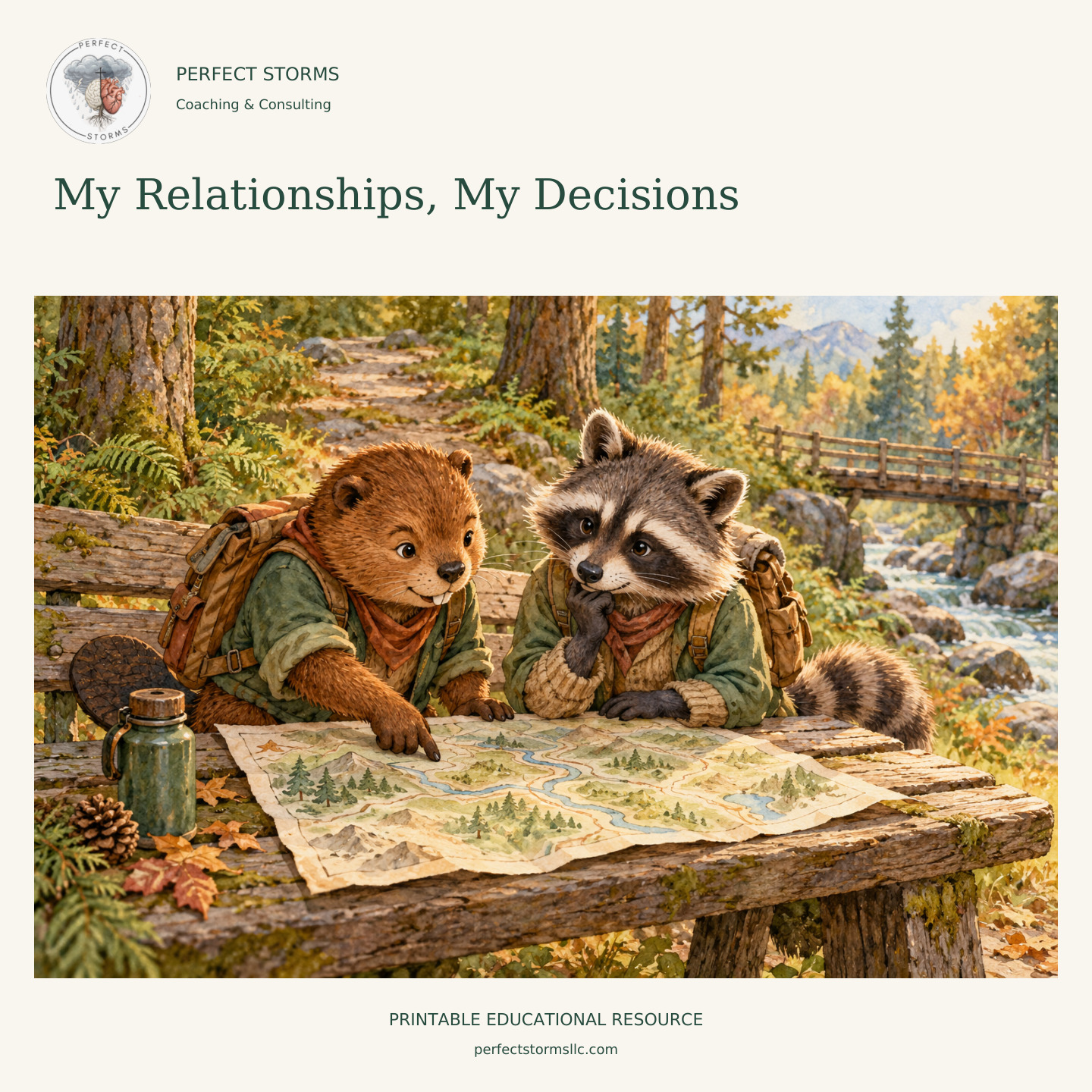 My Relationships, My Decisions woodland product illustration
