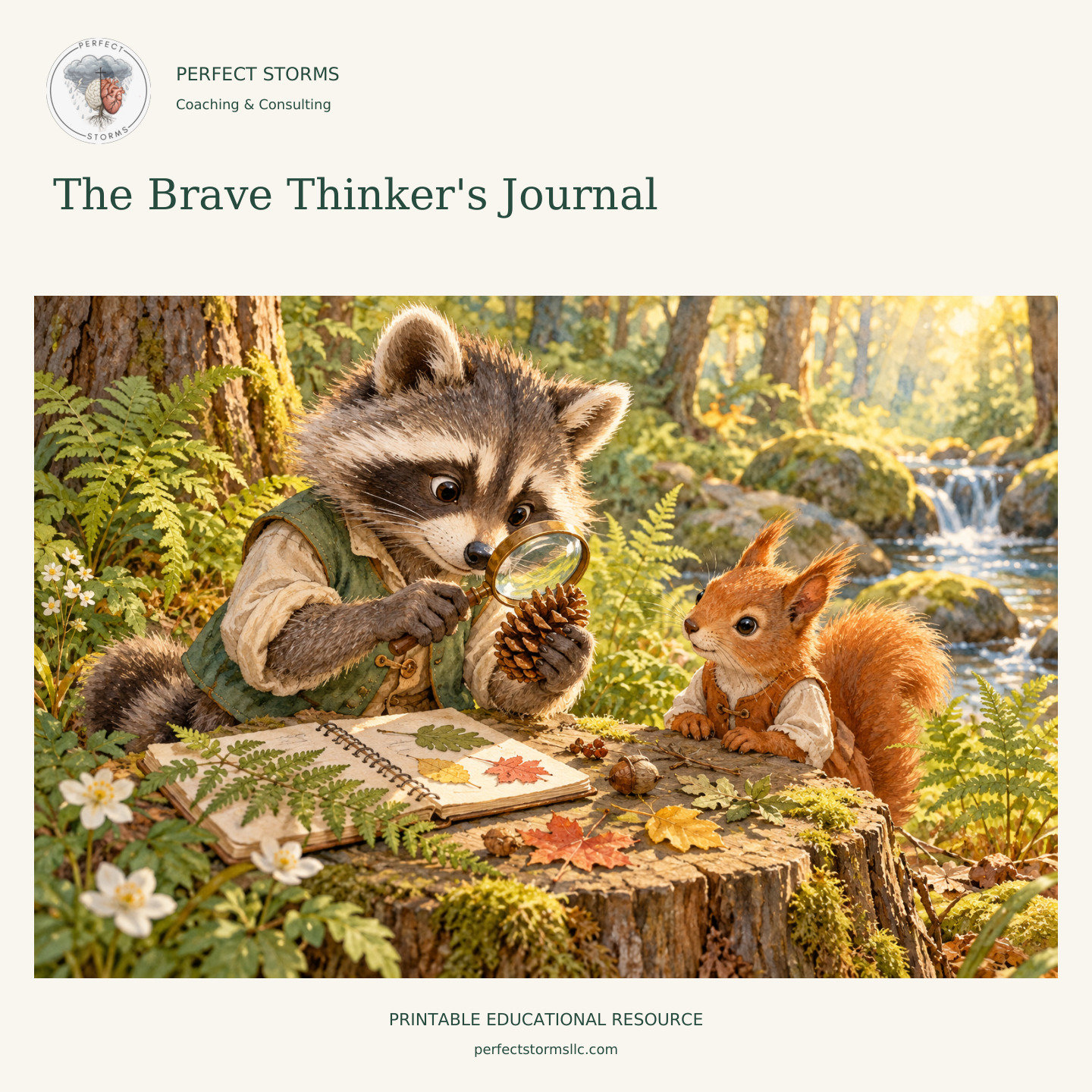 The Brave Thinker's Journal woodland product illustration