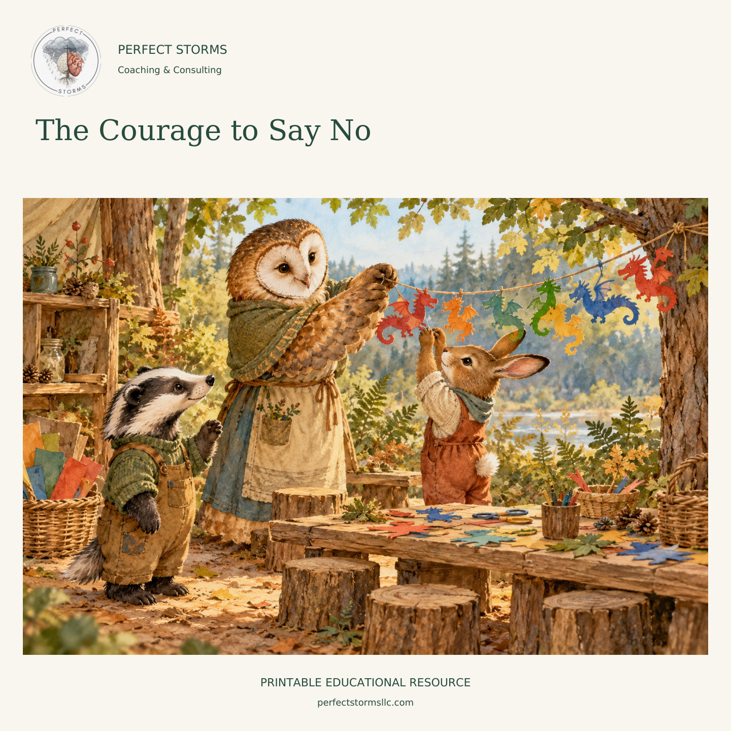 The Courage to Say No woodland product illustration