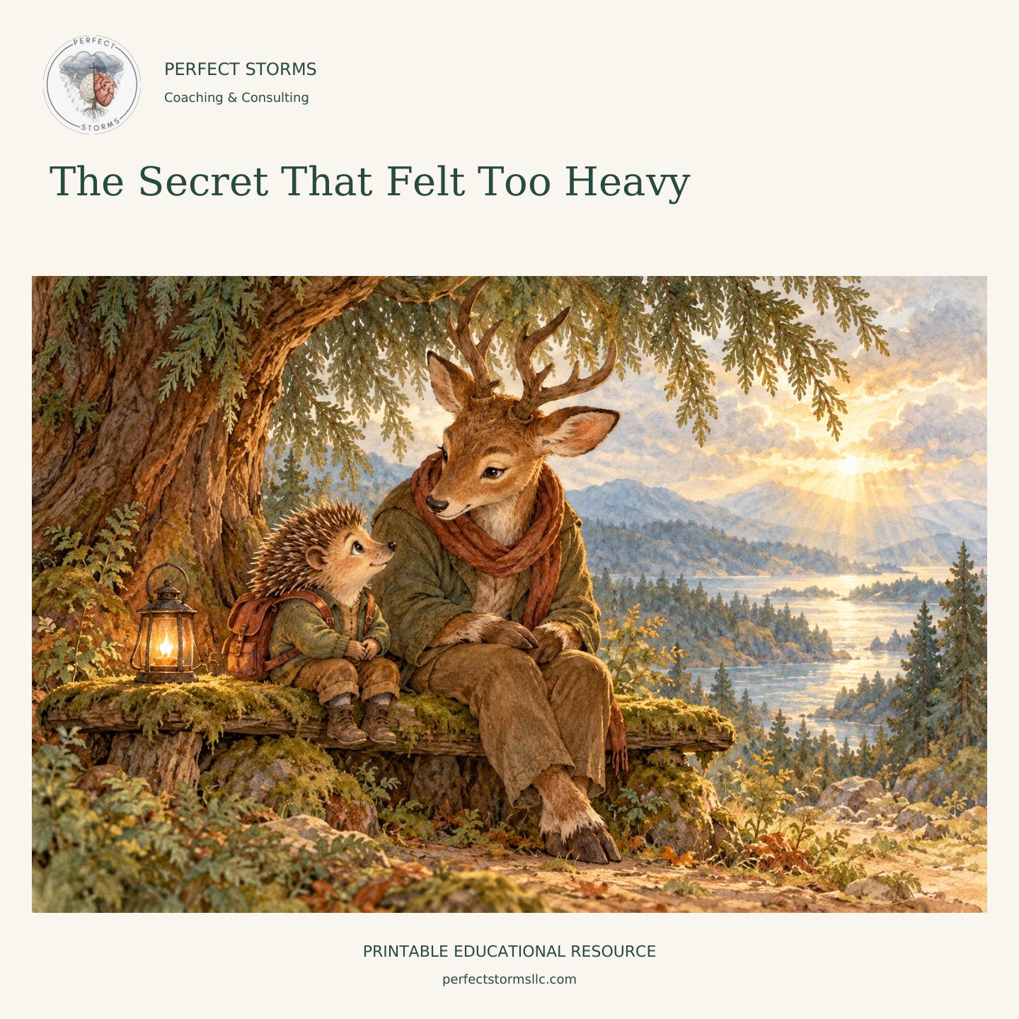 The Secret That Felt Too Heavy woodland product illustration