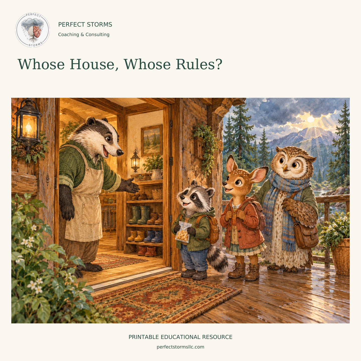 Whose House, Whose Rules? woodland product illustration